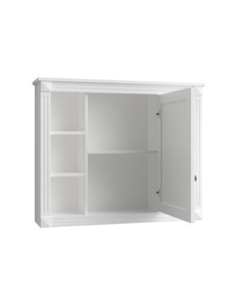 Wall-Mount Storage Cabinet with Mirror and 6 Open Shelves for Bathroom