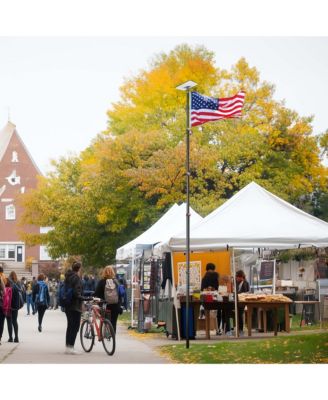 EZ GO 14ft Telescopic Flag Pole Kit with Starlink Gen3 Pipe Adapter for Outdoor Tailgate Party, Sliver