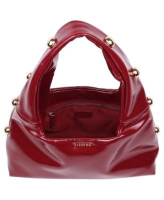 Studded Shoulder Bag in Crackled Finish