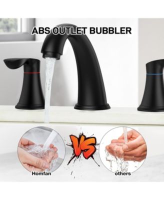 Bathroom Faucet, 8 Inch Bathroom Faucets for Sink 3 Hole, Widespread Matte Black Bathroom Faucet with Pop up Drain and cUPC Lead-Free Hose