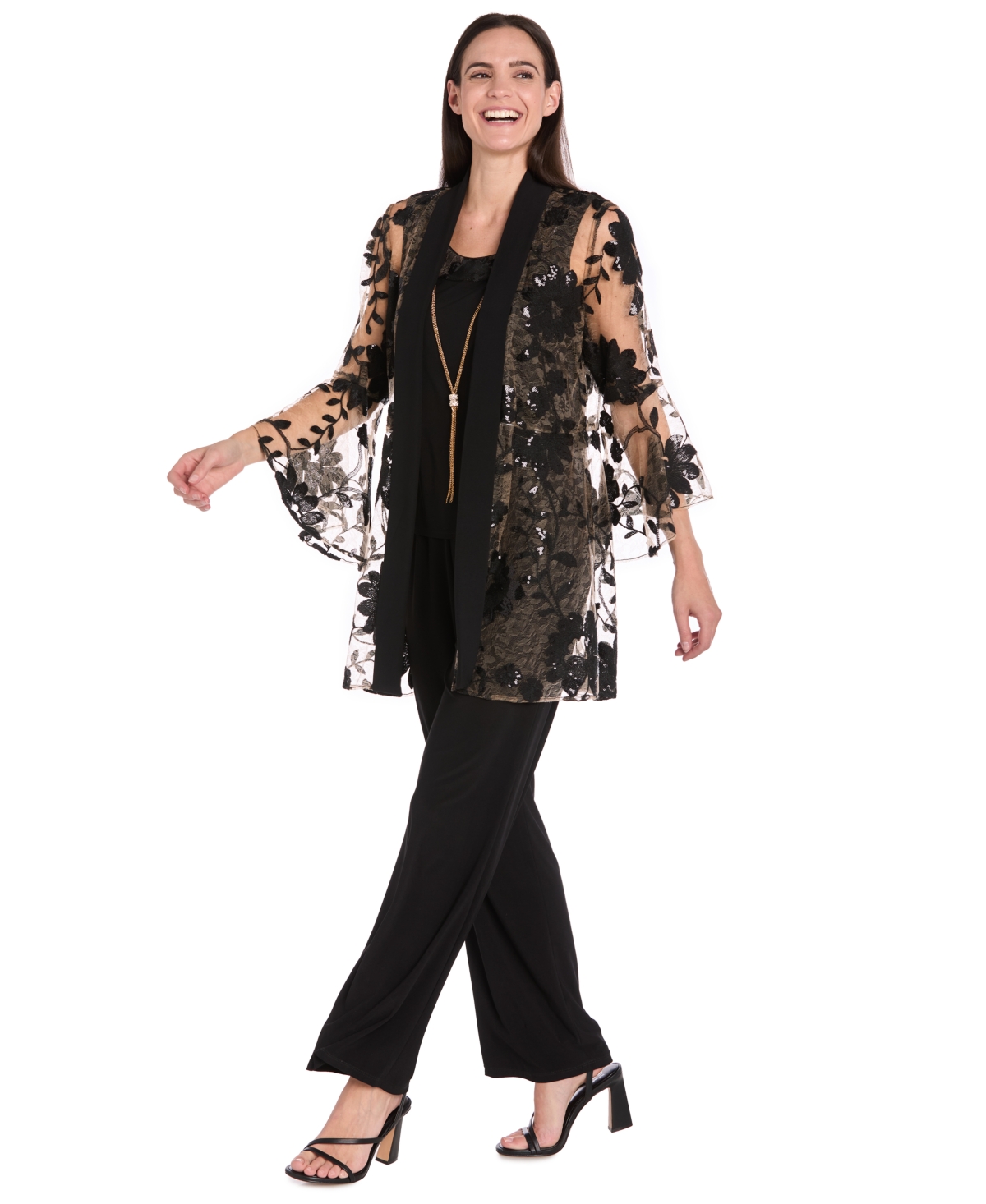R & M Richards Women's 3-pc. Jacket, Tank Top & Pants Set In Multi