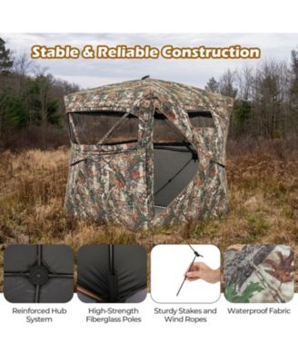360&deg; One Way See Through Hunting Blind Ground Blind with Portable Carrying Bag