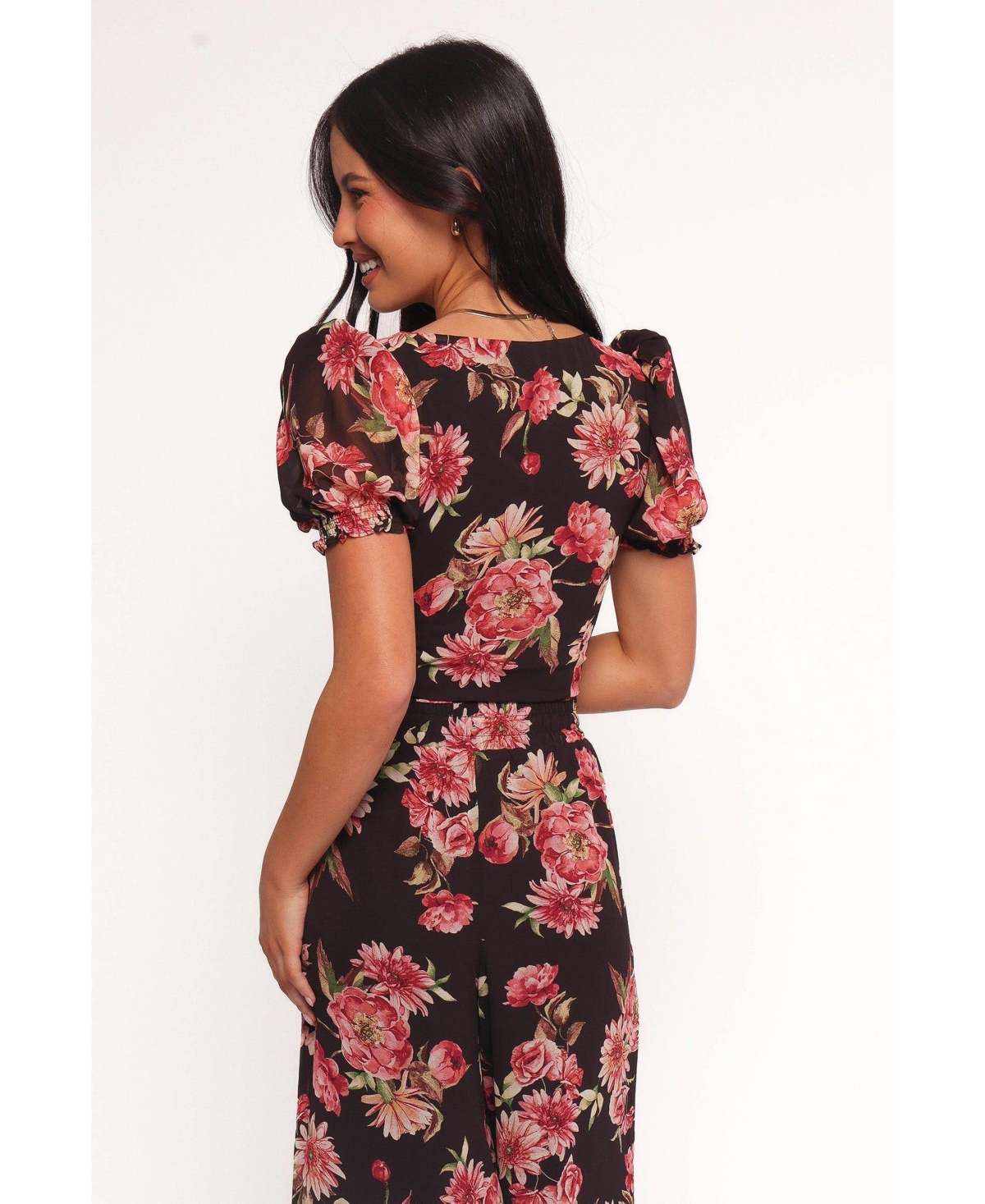 Petal and Pup Women's Noel Top - Black Floral Xs