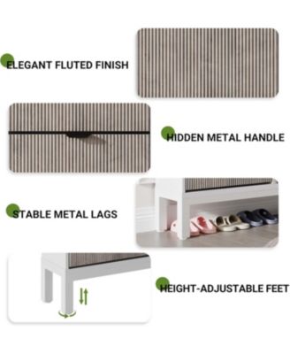 Shoe Storage Cabinet with 4 Flip Drawers, Wooden Shoe Organizer with Legs, Freestanding Hidden Shoe Rack for Entrance, Foyer, Hallway