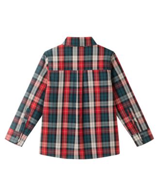 Toddler/Child Boys Green/Red/Tan Plaid Buttondown w/Bowtie
