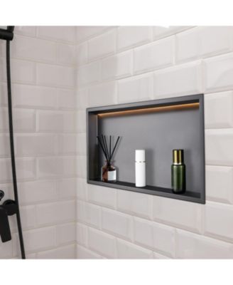  Shower Niche Stainless Steel Recessed Shelf with LED Strip