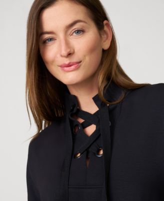 Grommet Detail Top & Wide Leg Pant Lounge Set