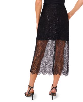Women's Midi Lace Ruffle Skirt