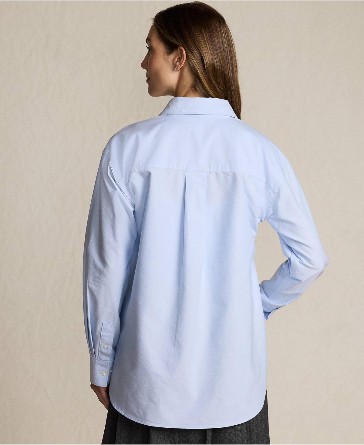 Lands' End Women's Oversized Oxford Button Front Shirt