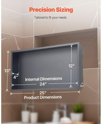 Recessed Shower Shelf in Stainless Steel for Wall-Mounted Organization