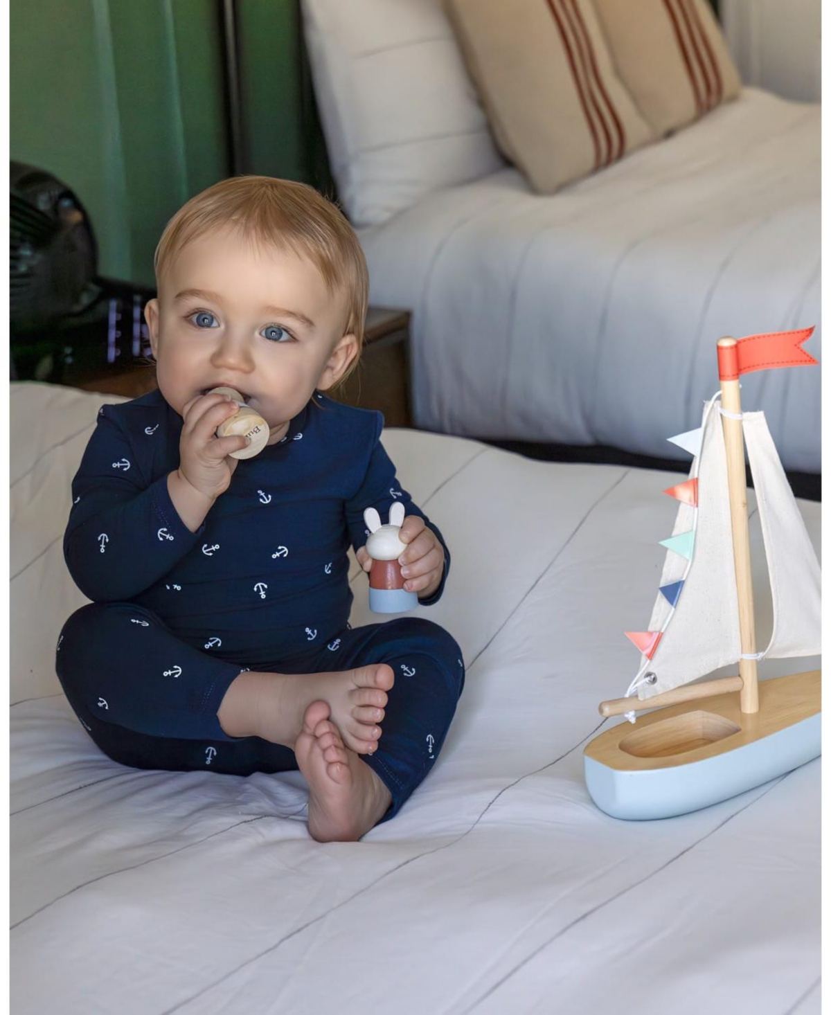MeMoi Little Boys 2 Piece "Seas The Day" Rayon Blend Pull-On Pajama Set