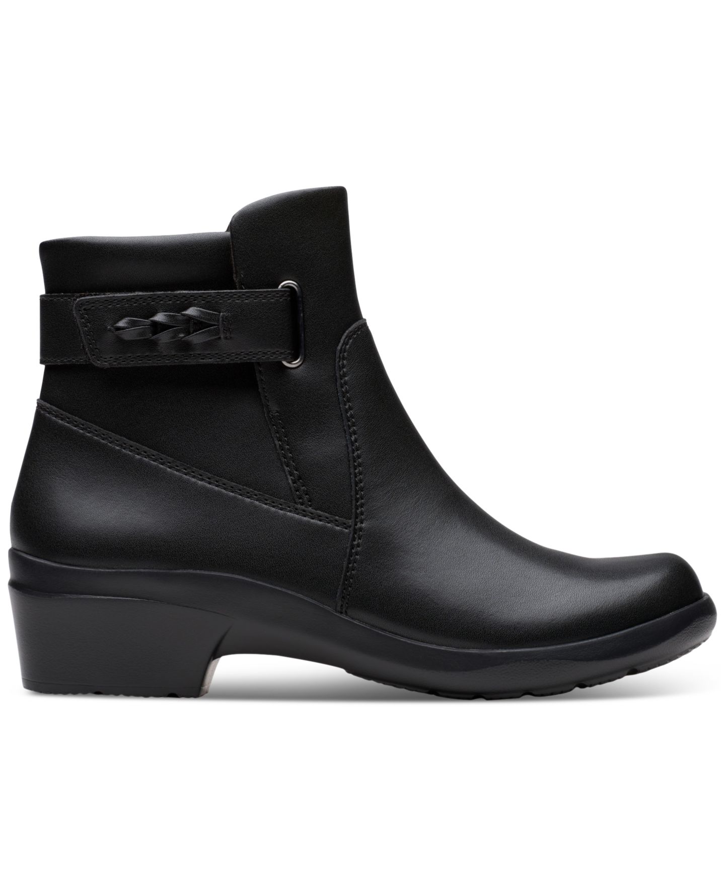 Женские ботинки Clarks Collection Angie Serena Wedge Booties, цвет: Чёрный кожаный — фото 2