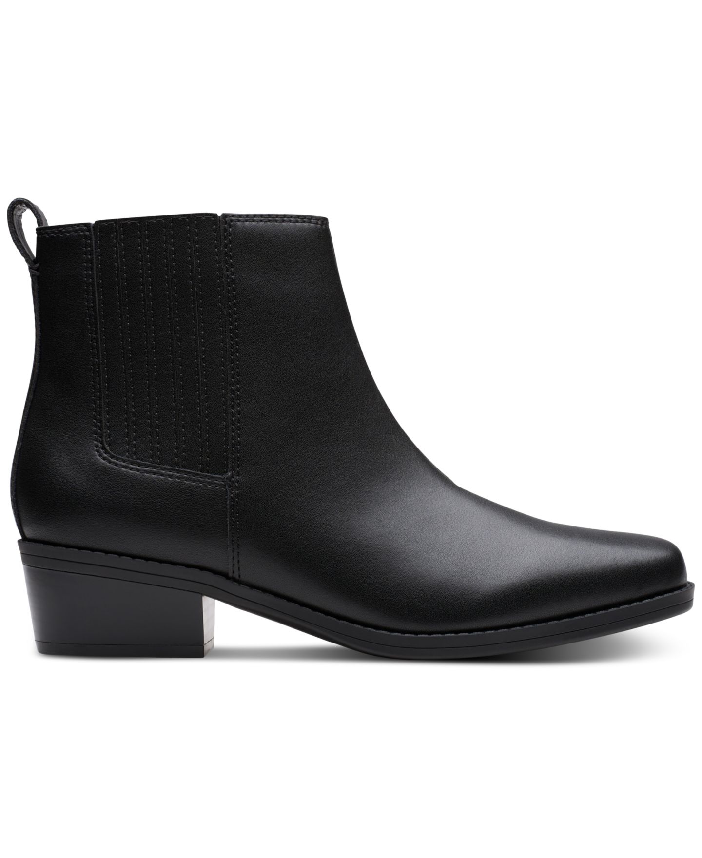 Женские ботинки Clarks Collection Danyelle Skip Block Heel Booties, цвет: Чёрный кожаный — фото 2