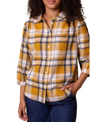 Women's Peter Pan Collar Checked Blouse
