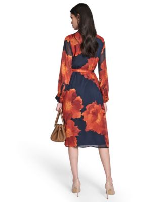 Women's Printed Midi Shirtdress