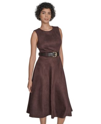 Women's Belted Midi Dress