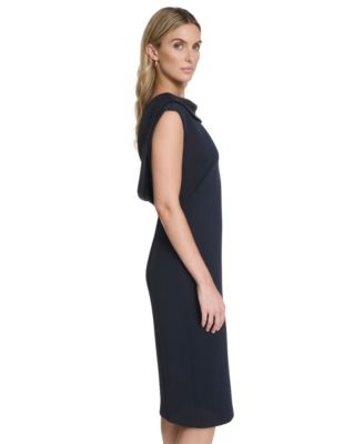 Women's Beaded Sheath Midi Dress