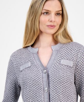 Petite Metallic Shine Cardigan, Macy's Exclusive 
