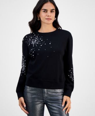 Petite Embellished Sweatshirt, Macy's Exclusive