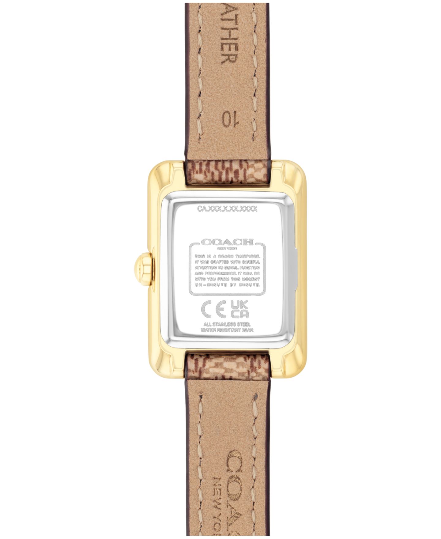 Женские часы COACH Mara Brown Leather Strap Watch, 19 x 26mm — фото 2