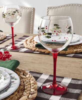 Holiday Wine Glasses, Set of 4