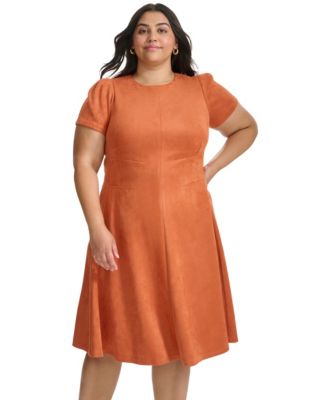 Plus Size Short Sleeve Fit and Flare Dress