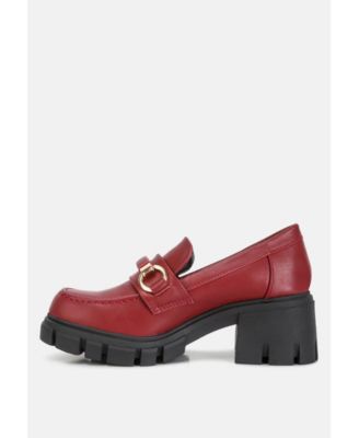 Evangeline Womens chunky platform loafers