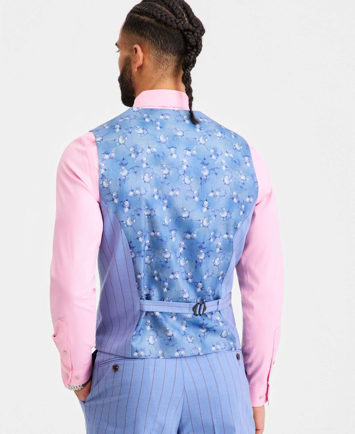 Мужской жилет Tayion Collection Classic-Fit Blue Pinstripe Suit Separates Vest, цвет: Синий — фото 2