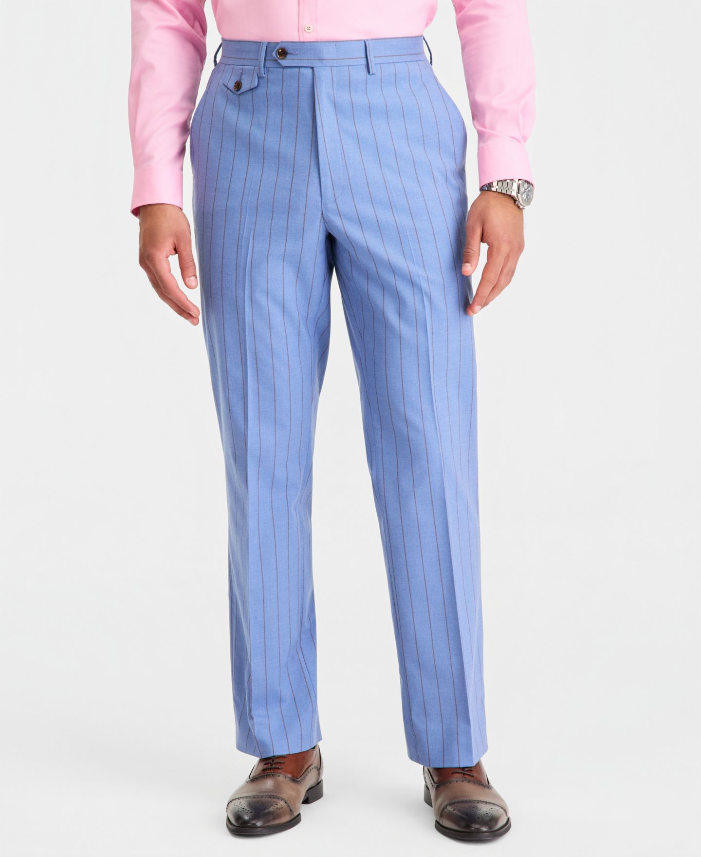 Мужские брюки Tayion Collection Classic-Fit Blue Pinstripe Suit Separates, цвет: Синий — фото 3
