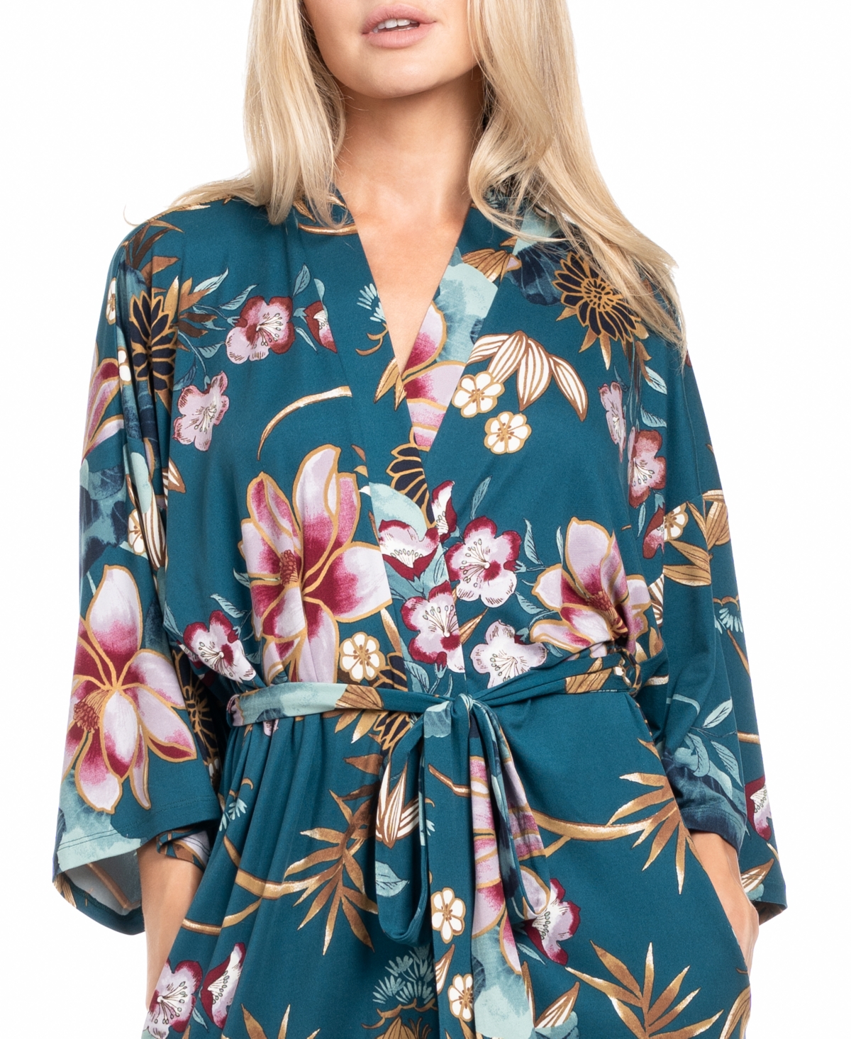 Linea Donatella Women's Tie-closure Wrap Robe In Multi