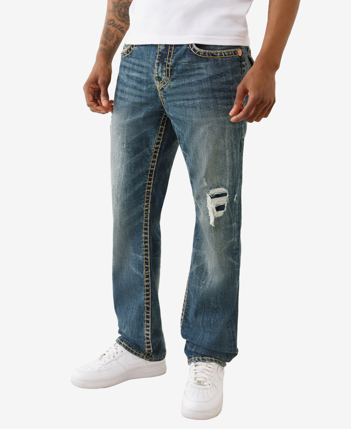 True Religion Men's Ricky Super T Flap Straight Jeans