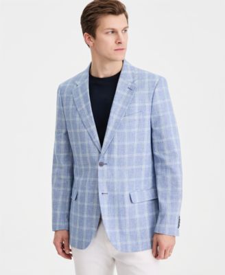Men's Cotton & Linen Printed Modern-Fit Sport Coat