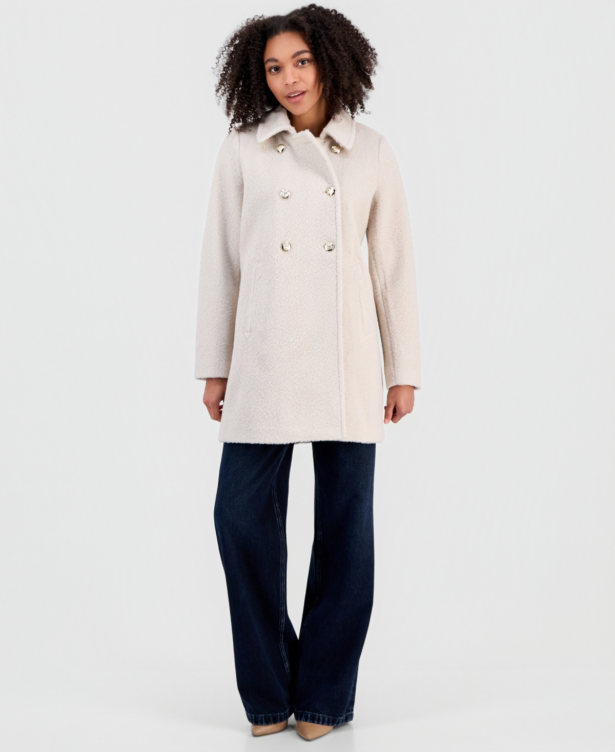 Bcx Juniors' Boucle Double-Breasted Jacket