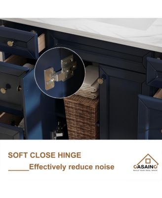 48-Inch Solid Wood Bathroom Vanity with Matching Top and Ceramic Basin