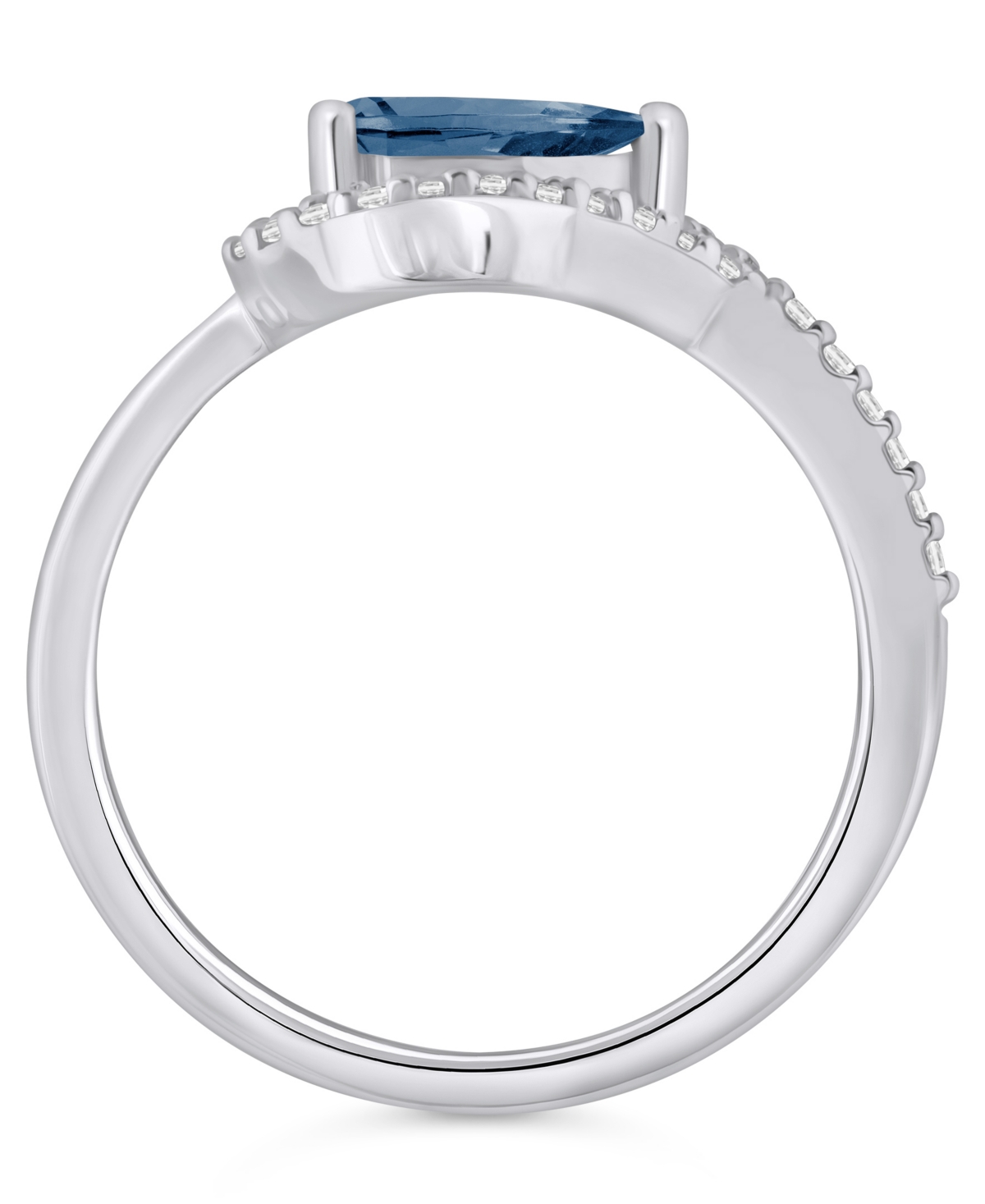Macy's Gemstone And Diamond Ring (1/5 Ct. T.w.) In 10k White Gold (also In 10k Yellow Gold)