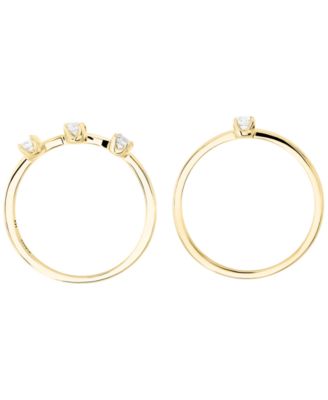 2-Piece Cubic Zirconia Stackable Ring Set (0.48 ct. t.w.) in Gold Over Sterling Silver