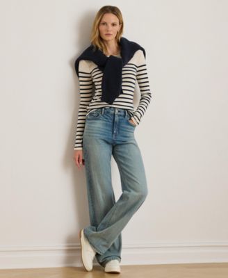 Women's Striped Cotton Long-Sleeve Tee