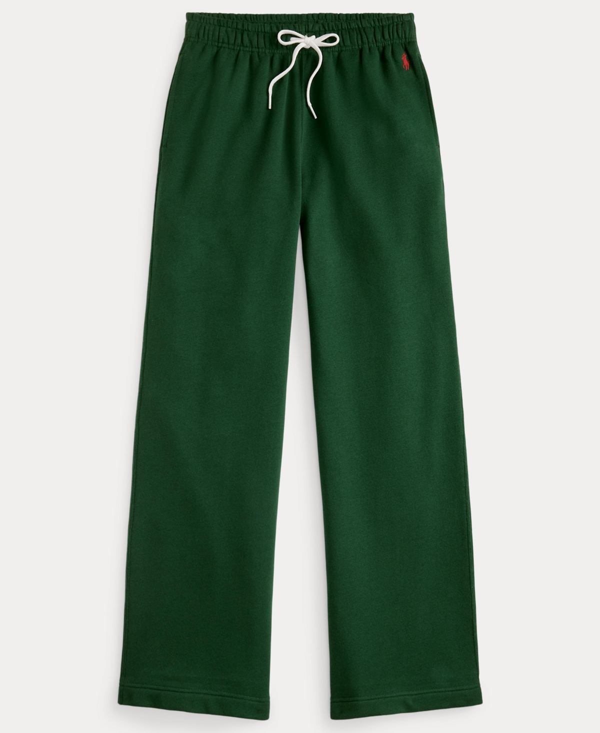 Polo Ralph Lauren Wide Leg Cotton Blend Fleece Sweatpants In Green