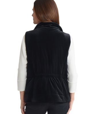 Women's Zippered Velour Quilted Vest