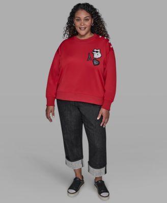 Plus Size Patches Sweatshirt