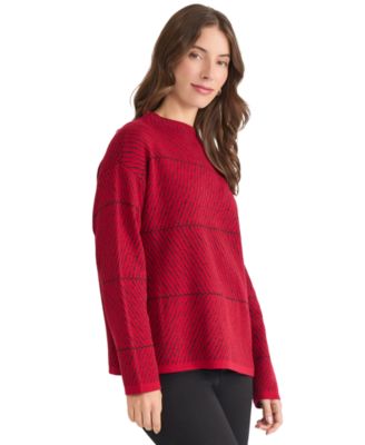 Women's Lurex Mock Neck Sweater
