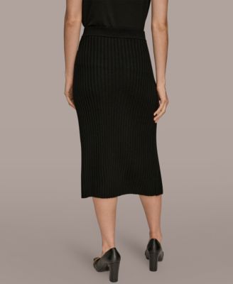 Women's Rib Knit Wrap Midi Skirt