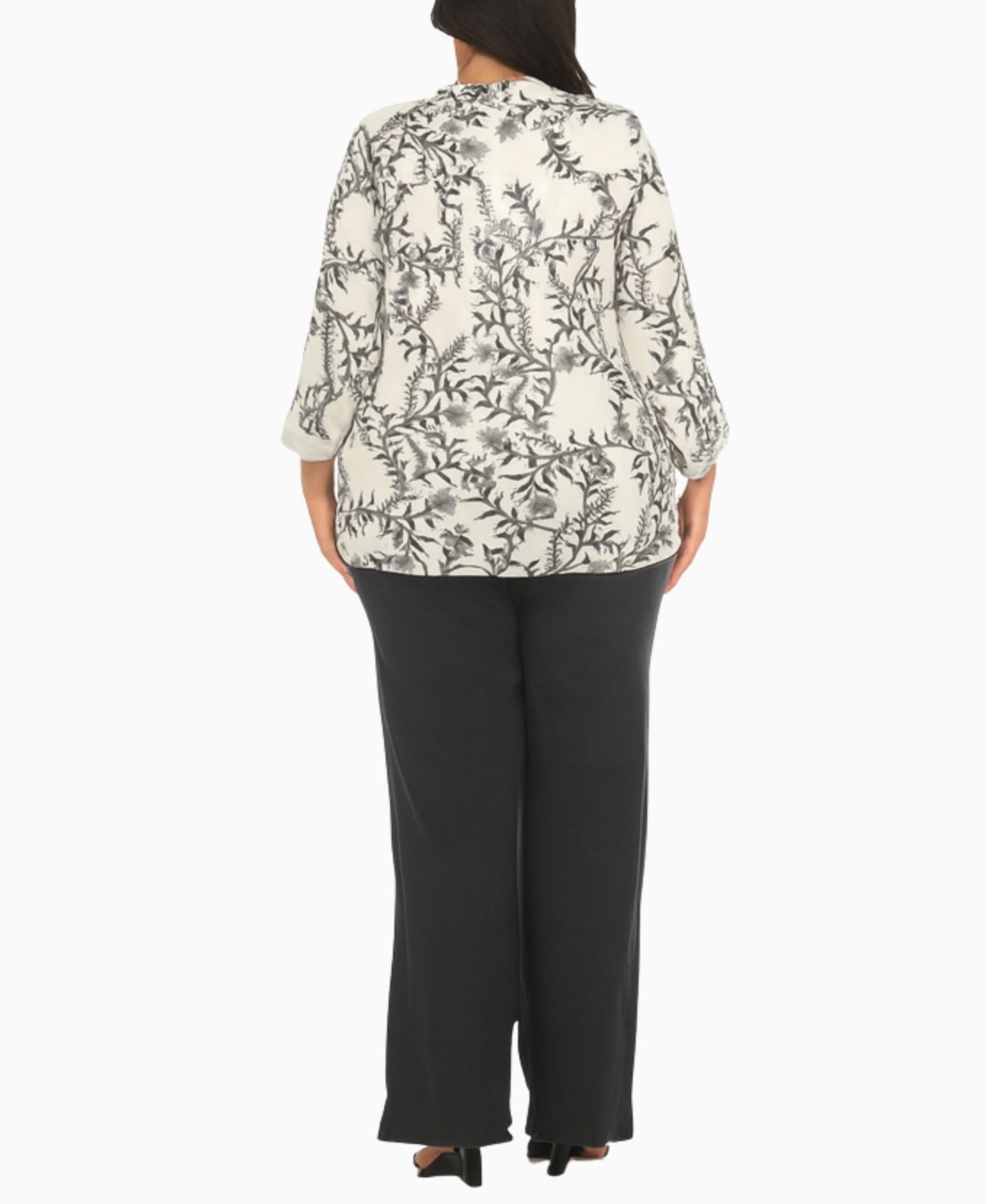 Plus Size Floral Print Tunic and Palazzo Pants Matching Set