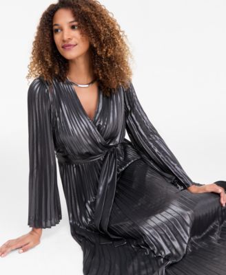 Women's Pleated Metallic Maxi Dress, Macy's Exclusive