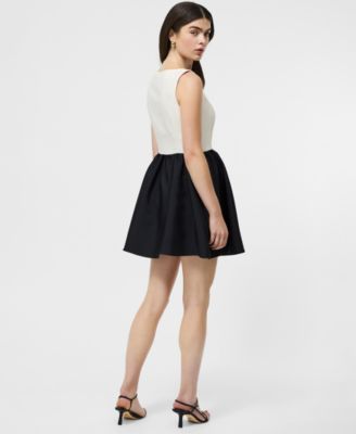 Women's Structured Square Neck Sleeveless Mini Dress