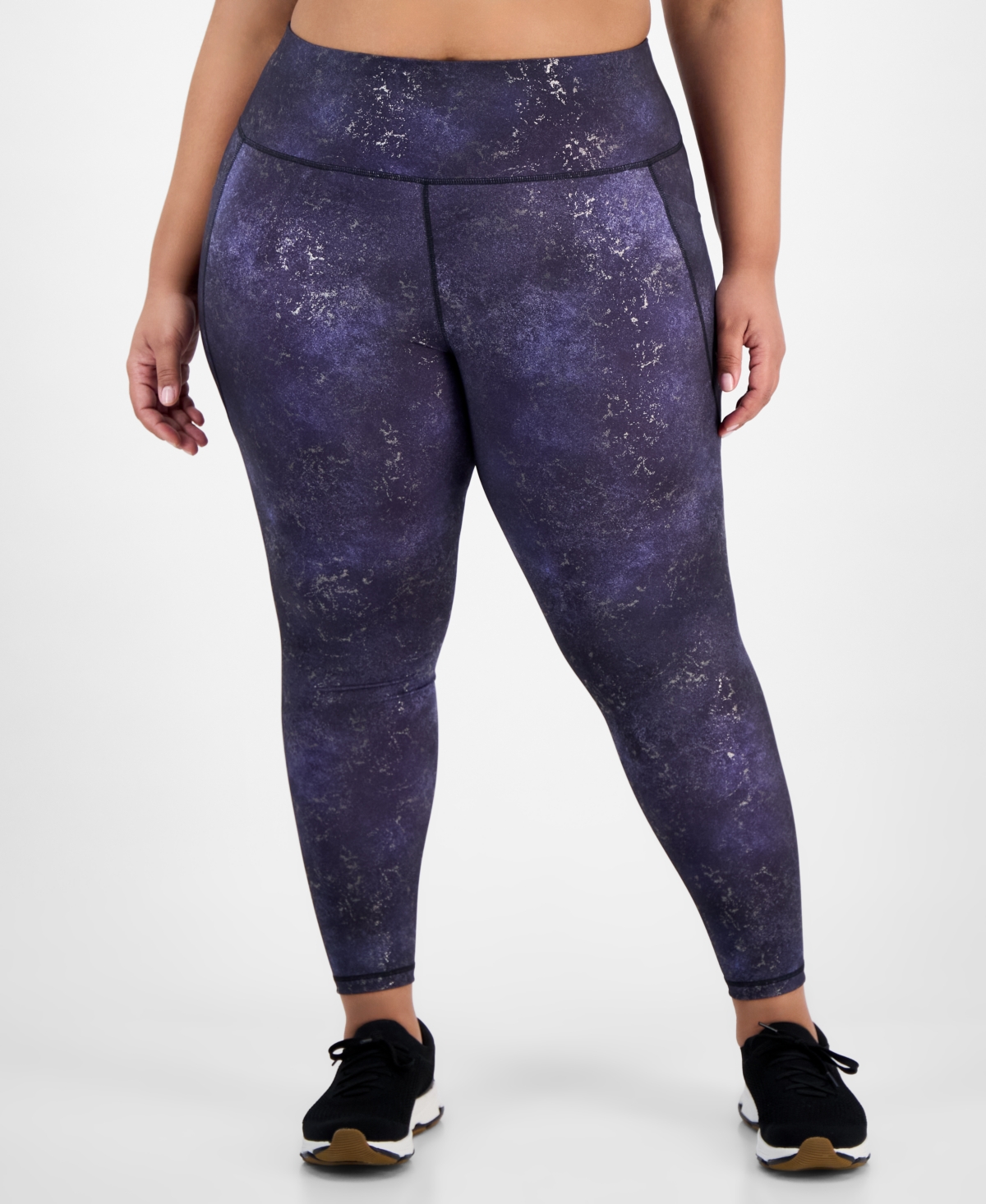 Id Ideology Plus Shine Compression Leggings, Macy's Exclusive