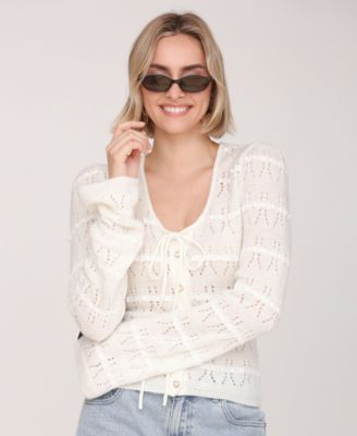 Women's Long-Sleeve Scoop Neck Cardigan