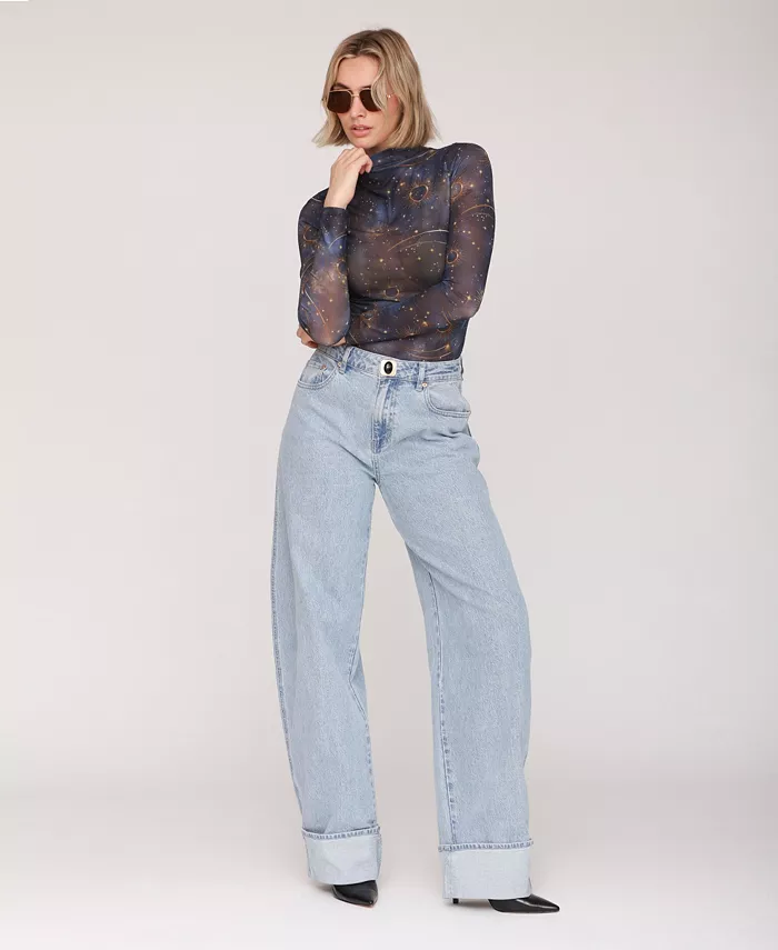 Women's Rolled Cuff Barrel Leg Jeans - thumbnail 9