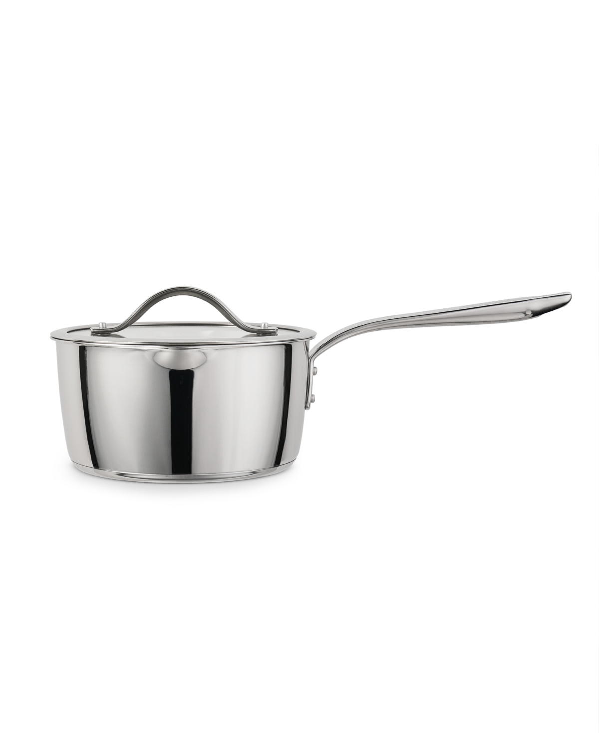 Tramontina Tempo Tri-ply Base Stainless Steel 3-quart Sauce Pan With Glass Lid In Silver