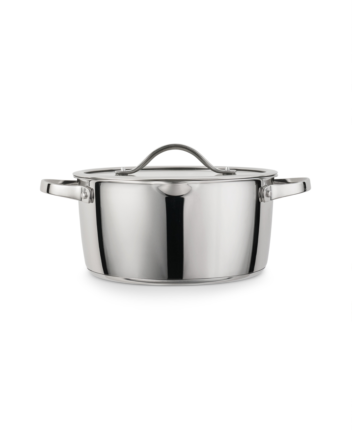 Tramontina Tempo Tri-ply Base Stainless Steel 5-quart Dutch Oven Pot With Glass Lid In Silver